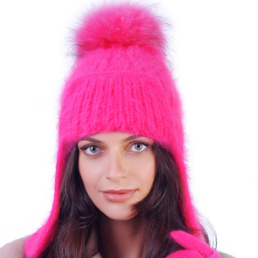 Odyssey™ Pompom Raccoon Hat with Ear Flaps U25