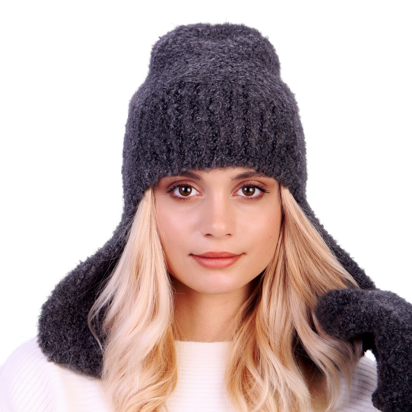 Odyssey™ Bouclé Lamb Hat with Ear Flaps U28